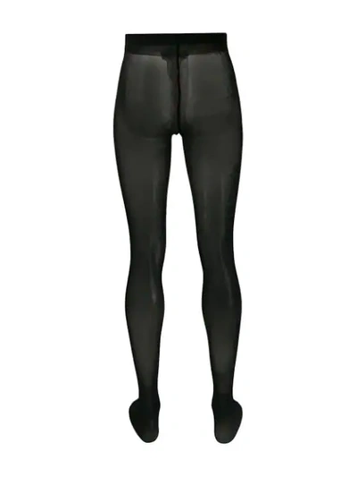 Shop Alexander Wang Logo Embellished Tights In 001 Black