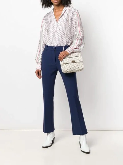 Shop Valentino Straight-leg Tailored Trousers In Blue