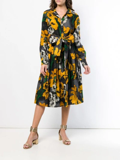 Shop Samantha Sung Floral Shirt Dress - Black