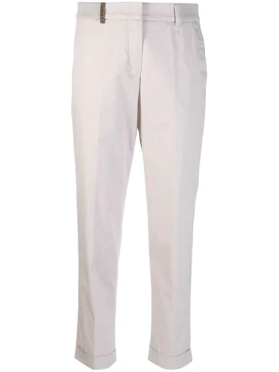 Shop Peserico Slim Tailored Trousers - Grey