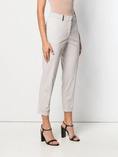 Shop Peserico Slim Tailored Trousers - Grey