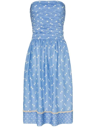 Shop A Peace Treaty Tiza Bandeau Midi Dress In Blue