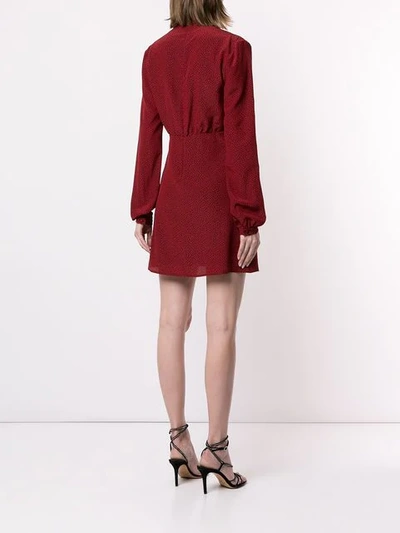 Shop Saint Laurent Pussybow Printed Dress In Red