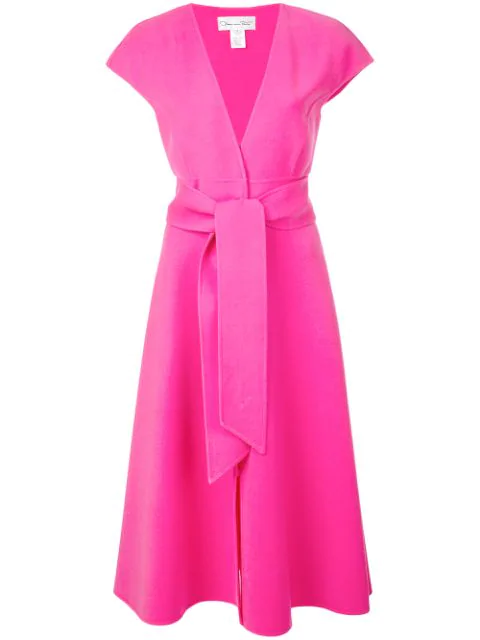 Oscar De La Renta Waist-tied Midi Dress In Pink | ModeSens