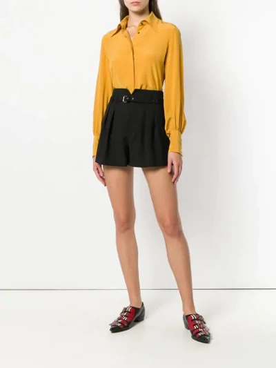 Shop Red Valentino Pleated Shorts In Black