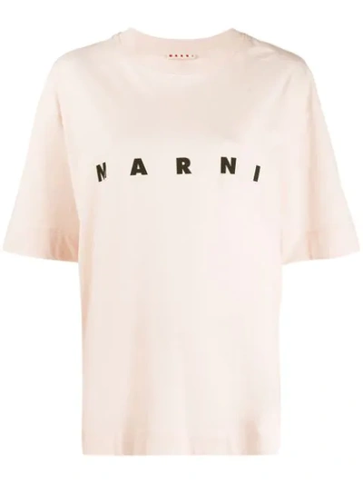 Shop Marni Oversized Logo T-shirt In Pink