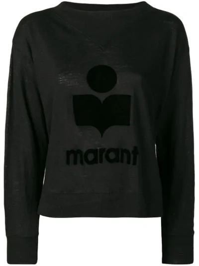 Shop Isabel Marant Étoile Tone On Tone Logo Jumper In Black