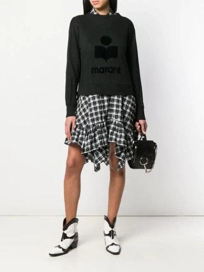 Isabel Marant Étoile Tone On Tone Logo Jumper In Black