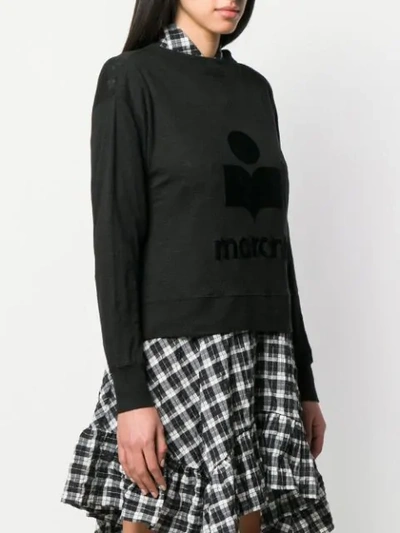 Isabel Marant Étoile Tone On Tone Logo Jumper In Black