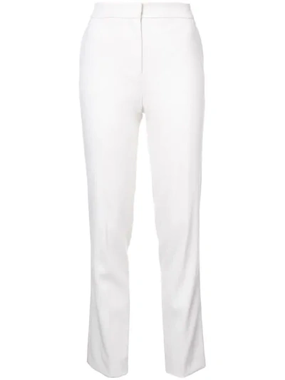 Shop Oscar De La Renta Skinny Trousers In White