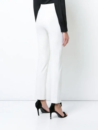 Shop Oscar De La Renta Skinny Trousers In White