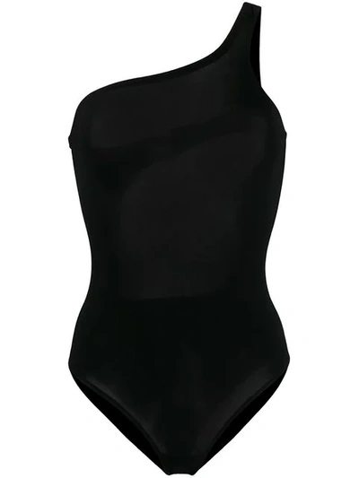 Shop Isabel Marant Sage One Shoulder Swimsuit In Black