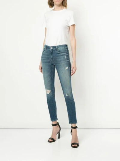 Shop Mother The Looker Cropped Jeans - Blue