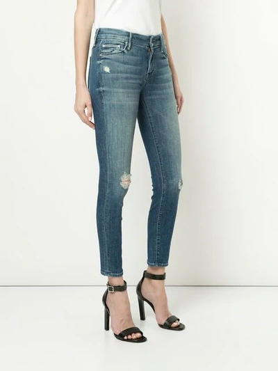 Shop Mother The Looker Cropped Jeans - Blue