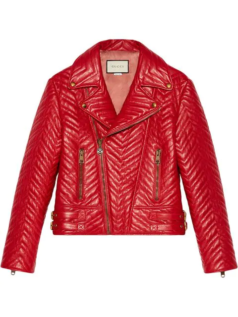 red gucci leather jacket