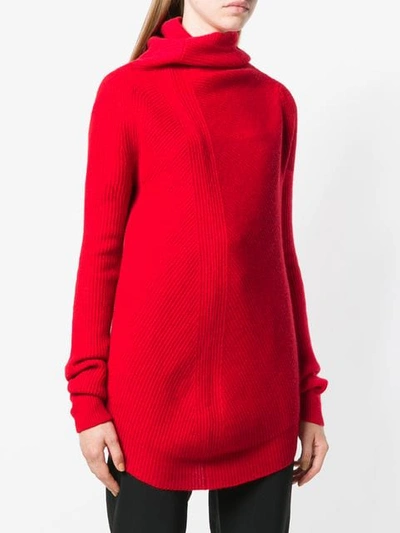 Shop Jil Sander Cowl Neck Jumper In Red