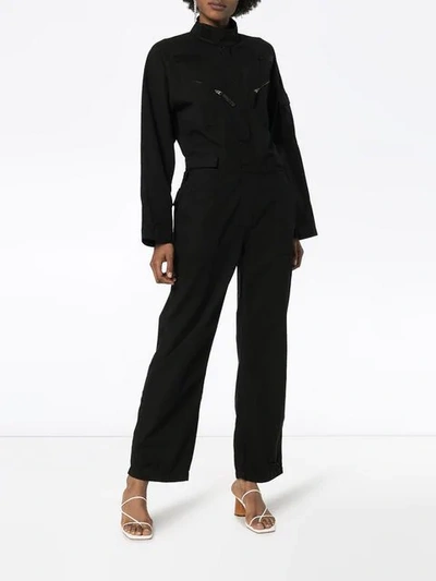 Shop Re/done Cargo Overalls In Black