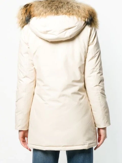 Shop Woolrich Padded Hooded Coat - Neutrals