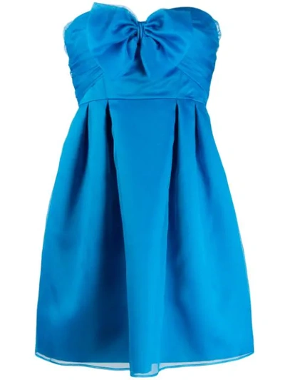 Shop Pinko Bow-embellished Mini Dress - Blue