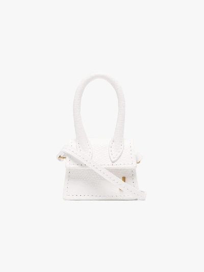 Shop Jacquemus White Chiquito Leather Microbag