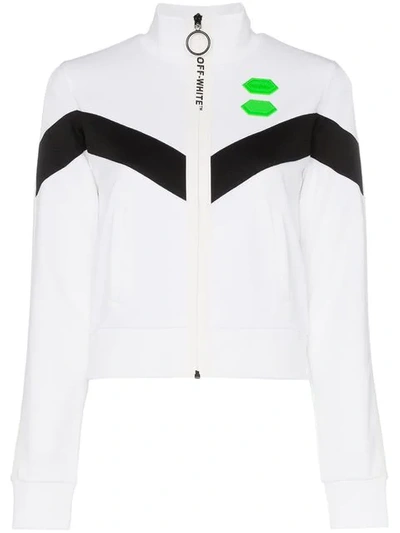 Shop Off-white High Neck Logo Track Jacket In 0100