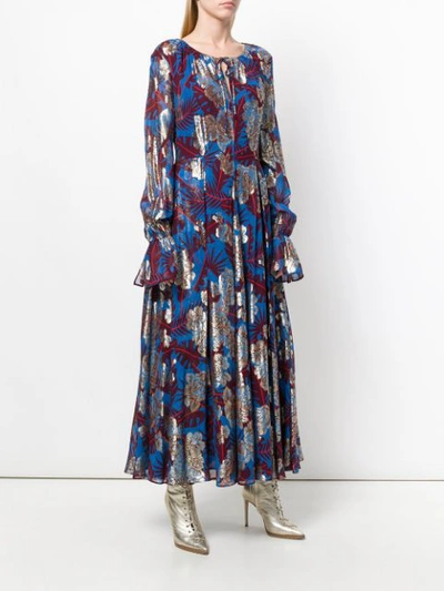 Shop Talbot Runhof Jungle Mousseline Dress In Blue