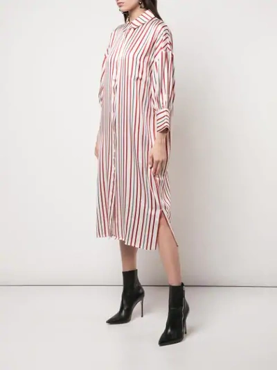 Shop Anine Bing Striped Milly Shirt Dress In Red