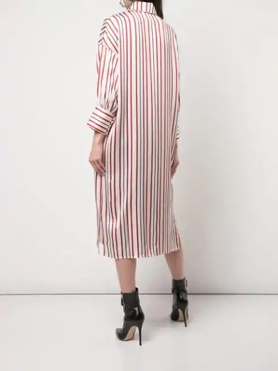Shop Anine Bing Striped Milly Shirt Dress In Red