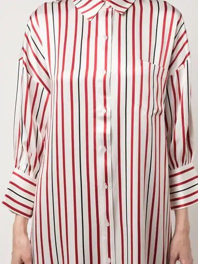 Shop Anine Bing Striped Milly Shirt Dress In Red