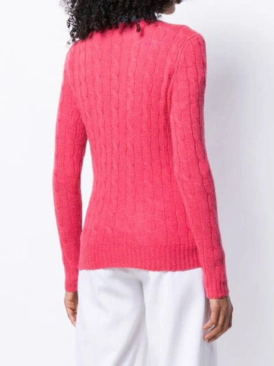 Shop Polo Ralph Lauren Cable Knit Long Sleeve Jumper In Red