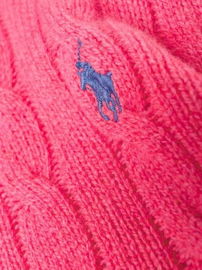 Shop Polo Ralph Lauren Cable Knit Long Sleeve Jumper In Red
