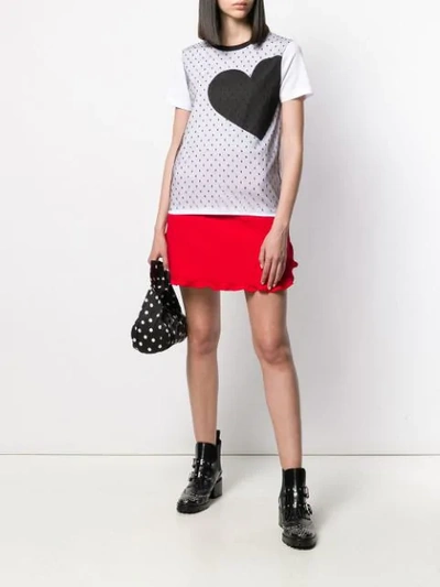 Shop Red Valentino Heart Print T-shirt In White