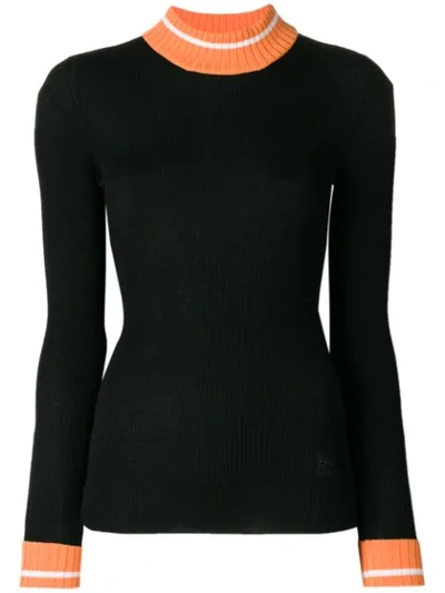 Shop Loewe High Neck Knit Sweater In Black