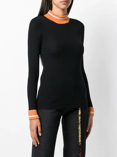 Shop Loewe High Neck Knit Sweater In Black