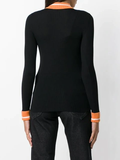 Shop Loewe High Neck Knit Sweater In Black