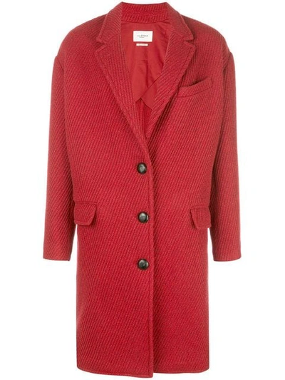 Shop Isabel Marant Étoile Oversized Single Breasted Coat In Red