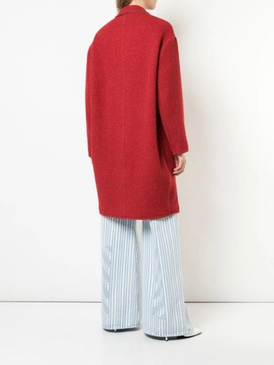 Shop Isabel Marant Étoile Oversized Single Breasted Coat In Red