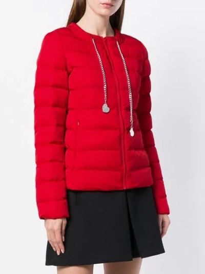 Shop Love Moschino Zipped Padded Jacket - Red