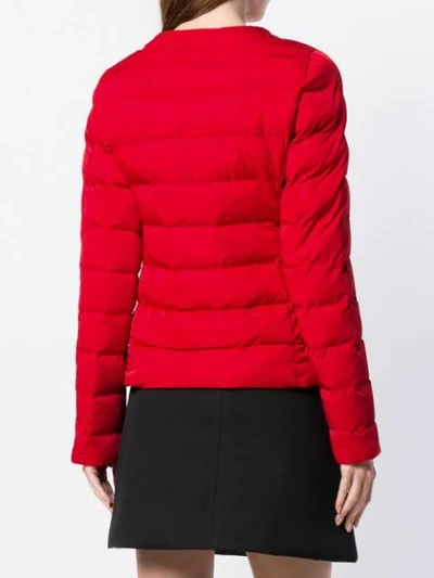 Shop Love Moschino Zipped Padded Jacket - Red