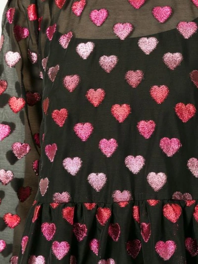 Shop Vivetta Sheer Heart Dress In Black