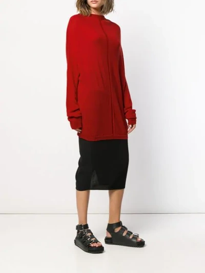 Shop Rick Owens Long Jumper In Red