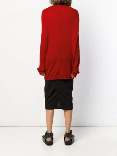 Shop Rick Owens Long Jumper In Red
