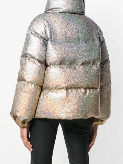 Shop Marco De Vincenzo Hologram Padded Jacket - Metallic