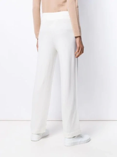 Shop Agnona Knitted Track Pants In White