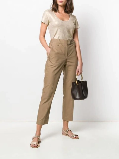 BRUNELLO CUCINELLI CROPPED STRAIGHT-LEG TROUSERS - 大地色