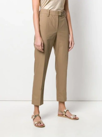 BRUNELLO CUCINELLI CROPPED STRAIGHT-LEG TROUSERS - 大地色