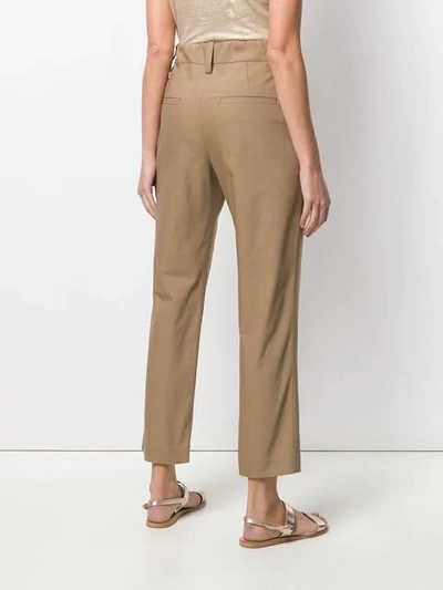 BRUNELLO CUCINELLI CROPPED STRAIGHT-LEG TROUSERS - 大地色