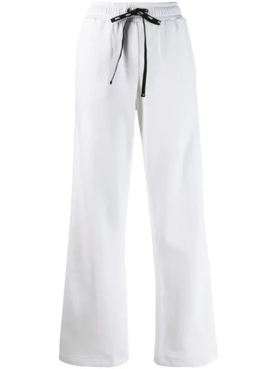 Shop Fendi Flared Logo Jogging Trousers In White