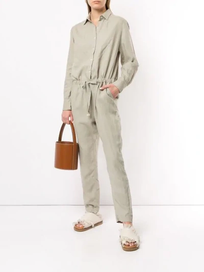 VENROY 衬衫式连身长裤 - 灰色