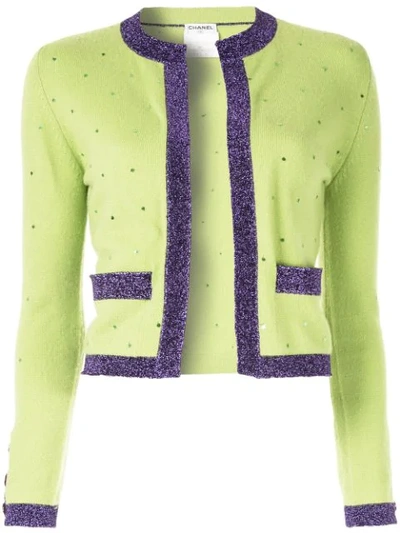 Pre-owned Chanel Long Sleeve Cardigan - Green